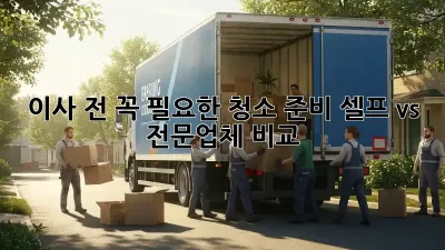 이사 전, 꼭 필요한 청소 준비! 셀프 vs 전문업체 비교